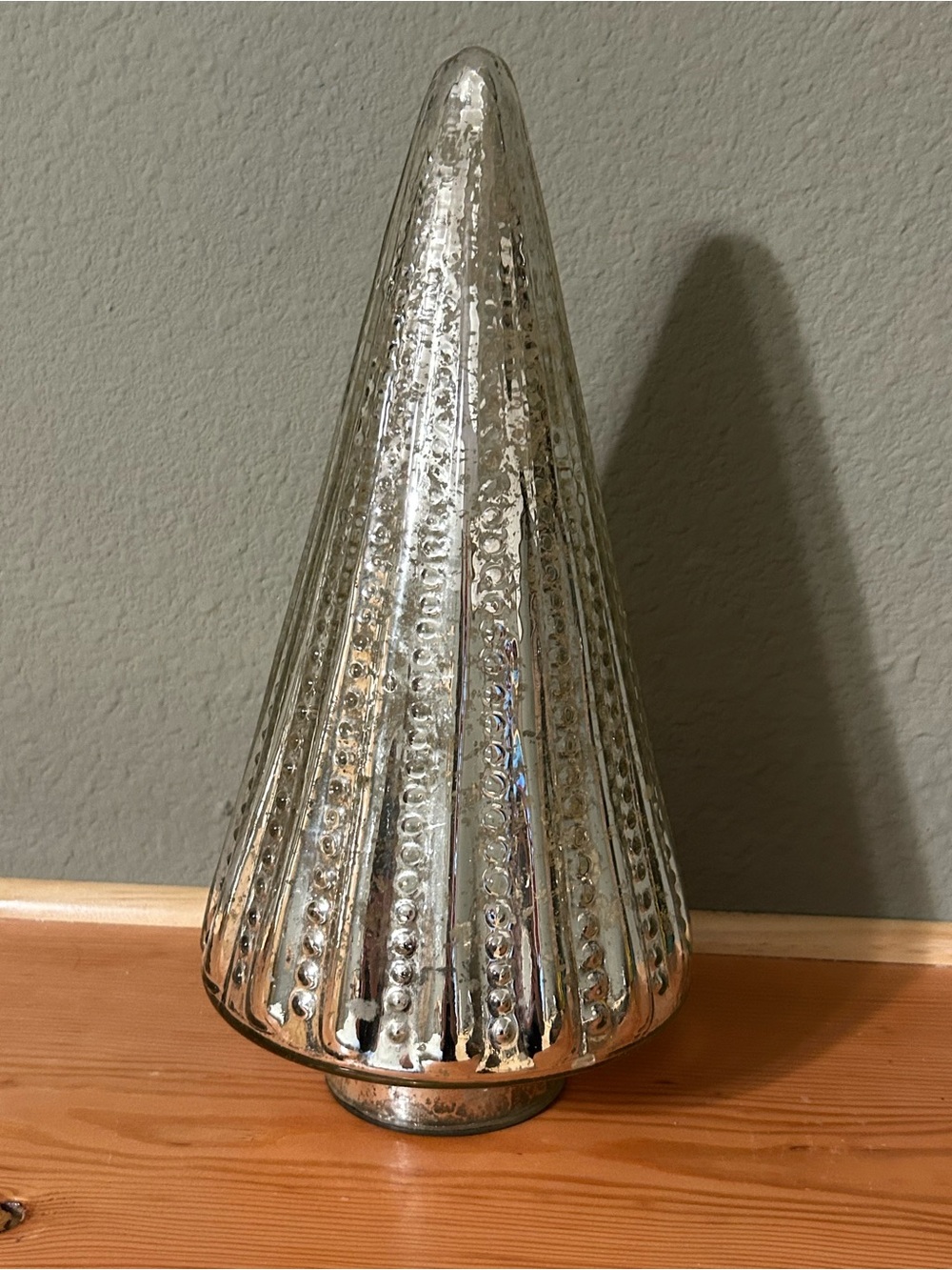 Threshold Silver Holiday Decor Mercury Glass Tree 13” tall